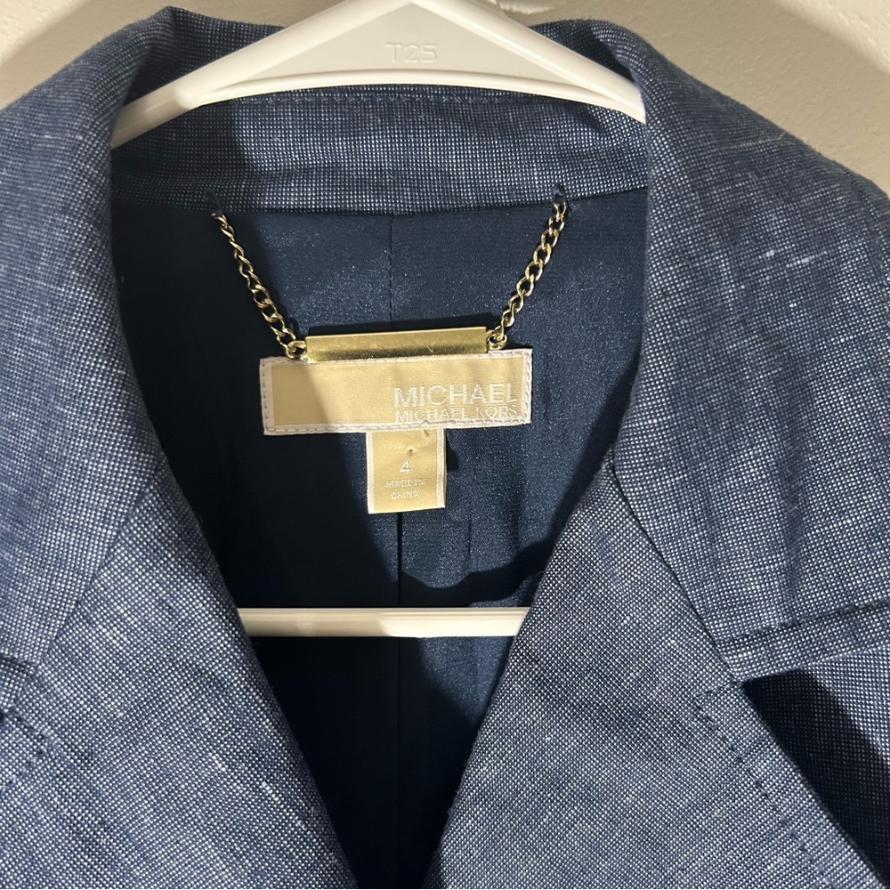 Michael Kors Blue Double-Breasted Blazer - Picture 2 of 7